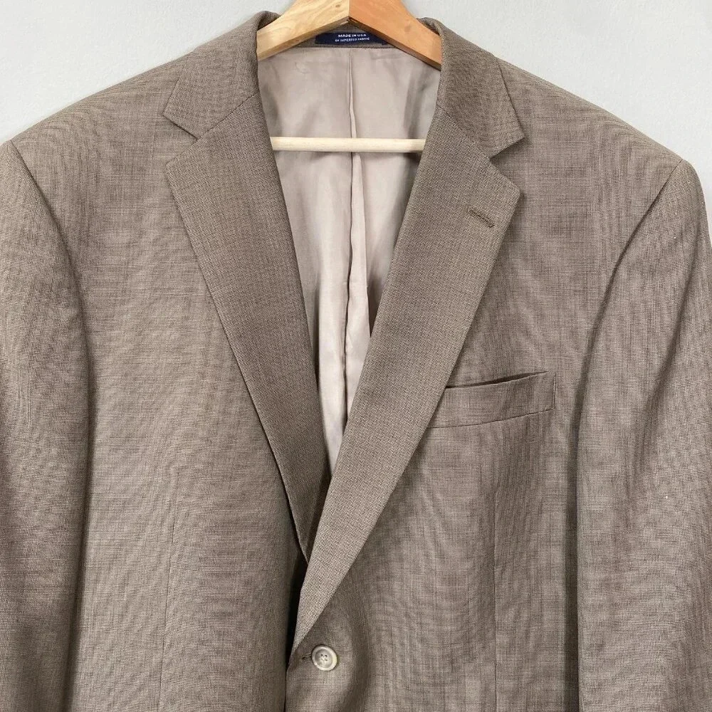 Hart Schaffner Marx Wool Sport Coat Dinner Jacket Blazer Men's 44R Brown Career